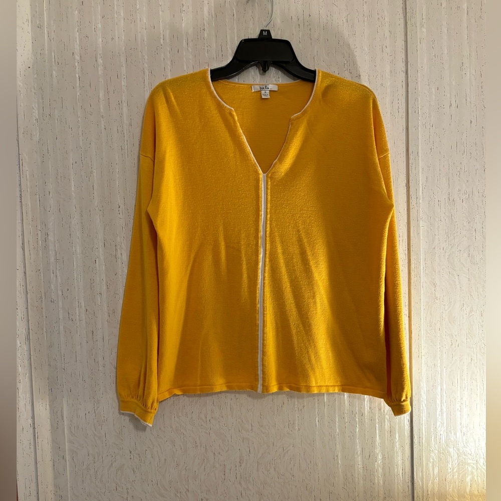 Vibrant Yellow V-Neck Sweater for Women